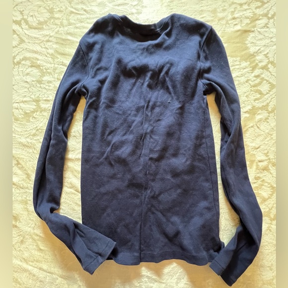 Women’s Ralph Lauren Navy Blue Cotton Long Sleeve Cotton Tee - Picture 2 of 4